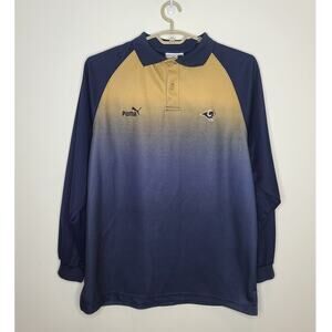 Puma Los Angeles LA Rams NFL football long sleeve polo shirt - large